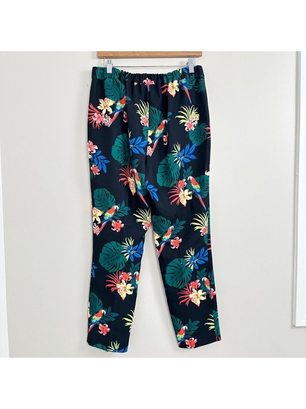 Women's Contemporaine Pants Black Multi Tropical Size 8 - Picture 4 of 10